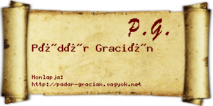 Pádár Gracián névjegykártya