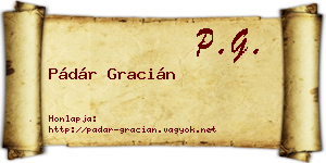 Pádár Gracián névjegykártya